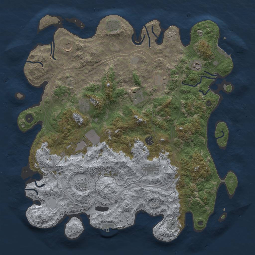 Rust Map: Procedural Map, Size: 4500, Seed: 138531297, 20 Monuments