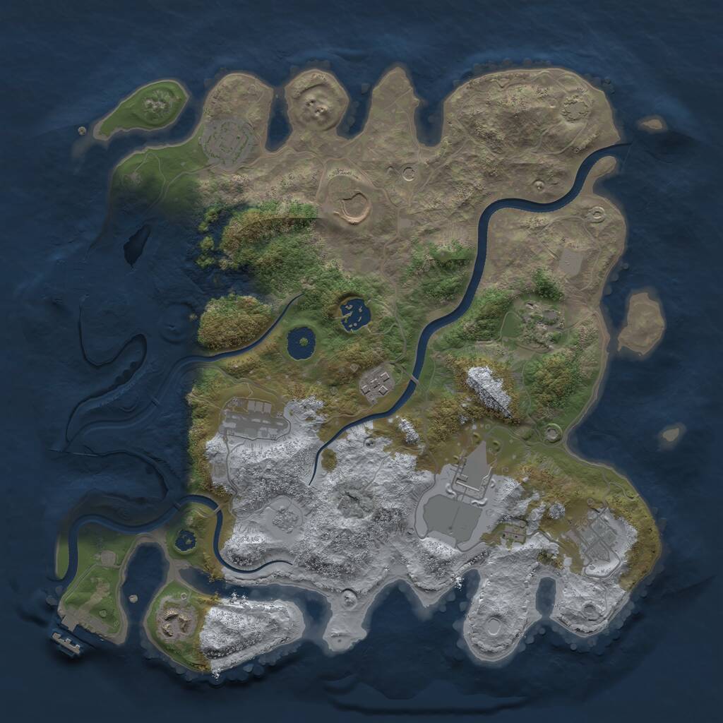 Rust Map: Procedural Map, Size: 3500, Seed: 251284676, 15 Monuments