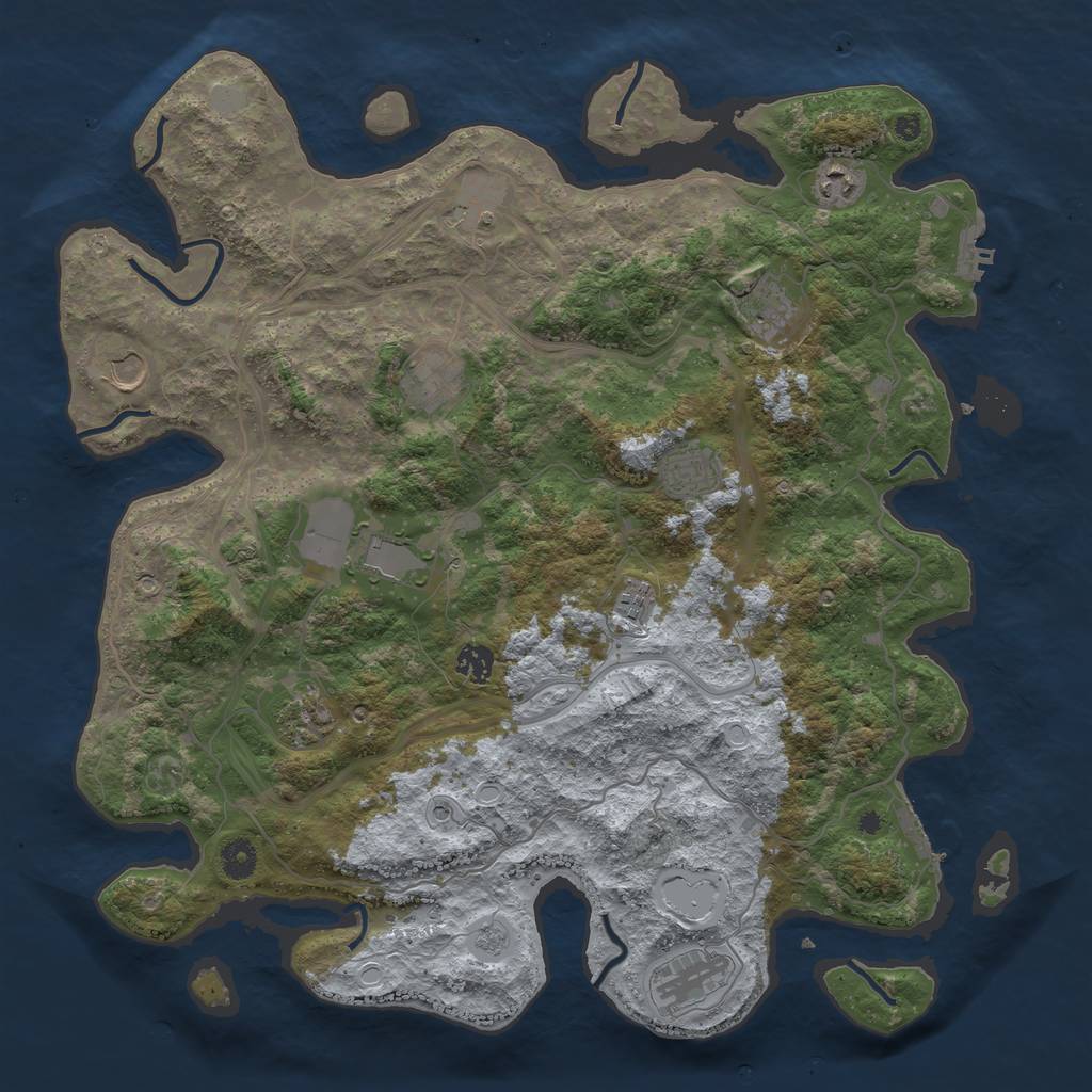 Rust Map: Procedural Map, Size: 4250, Seed: 857212077, 20 Monuments