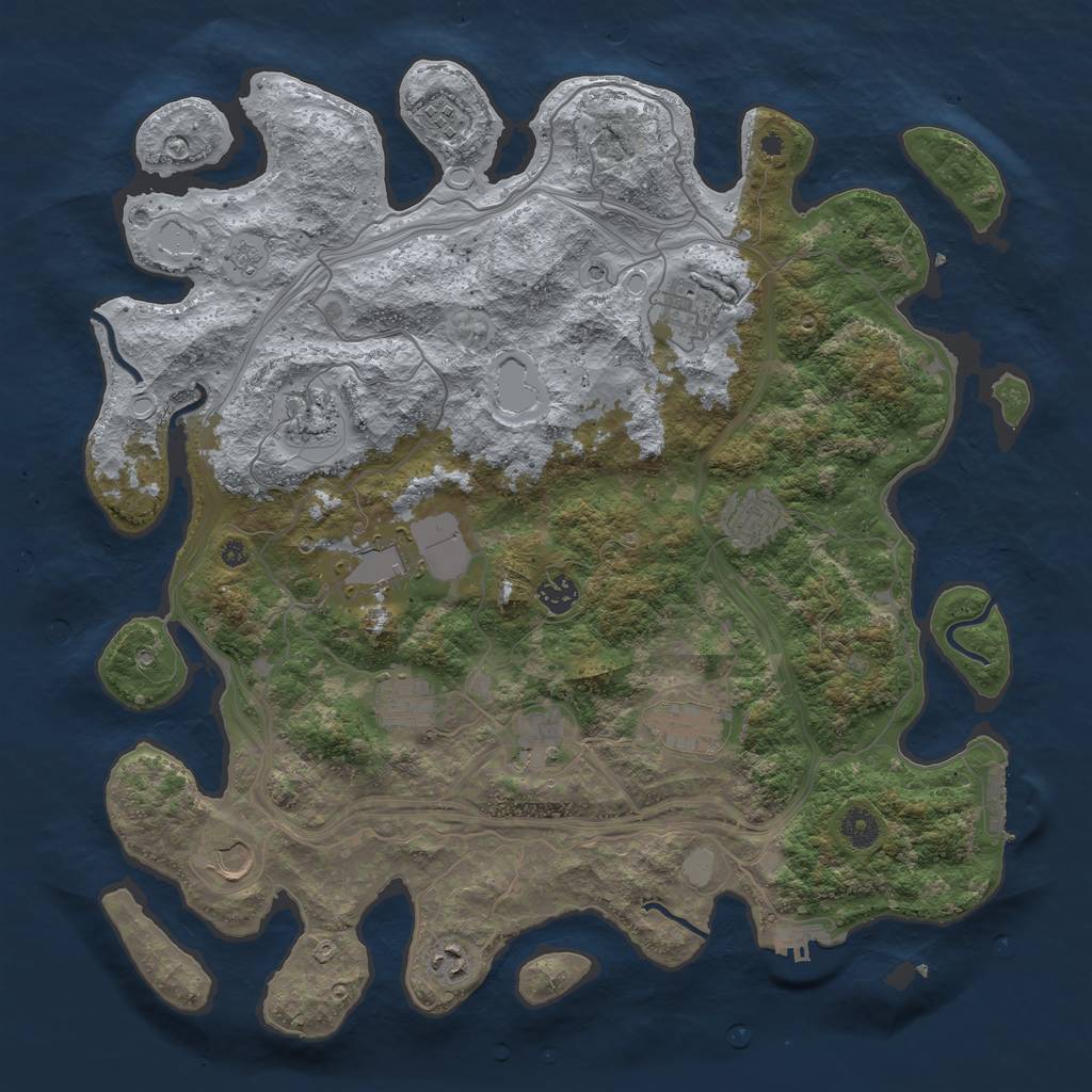 Rust Map: Procedural Map, Size: 4250, Seed: 441308557, 20 Monuments