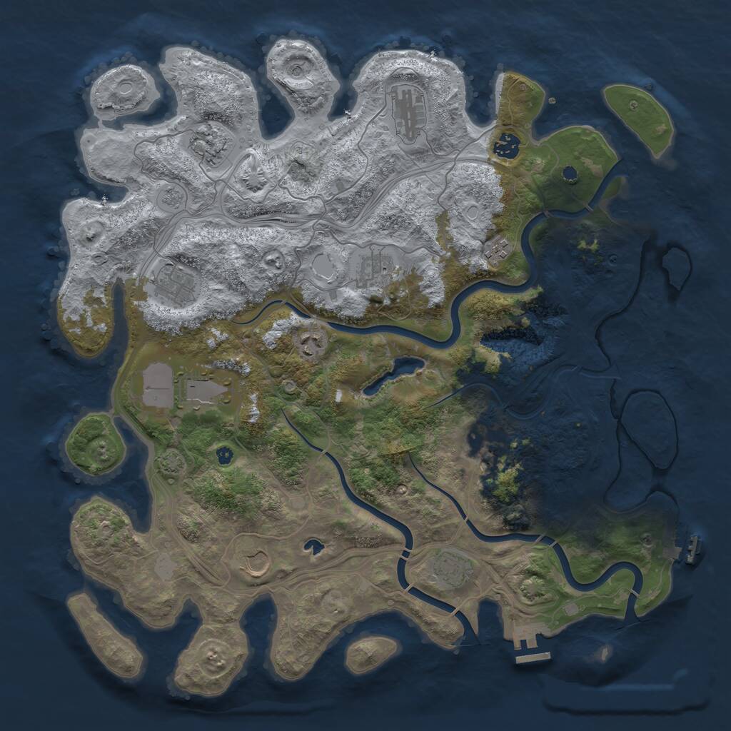 Rust Map: Procedural Map, Size: 4250, Seed: 441308557, 17 Monuments