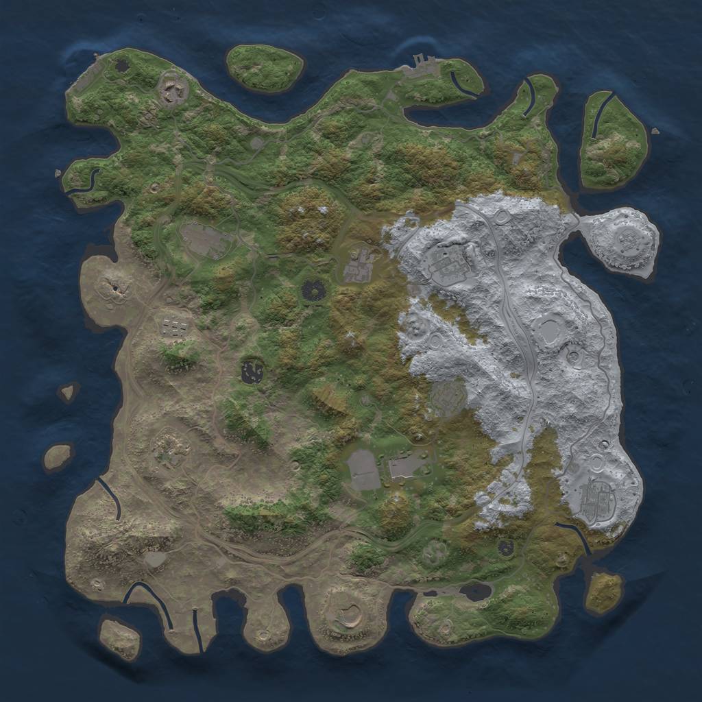 Rust Map: Procedural Map, Size: 4500, Seed: 459519823, 20 Monuments