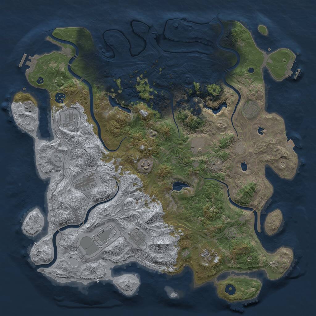 Rust Map: Procedural Map, Size: 4500, Seed: 572488788, 16 Monuments