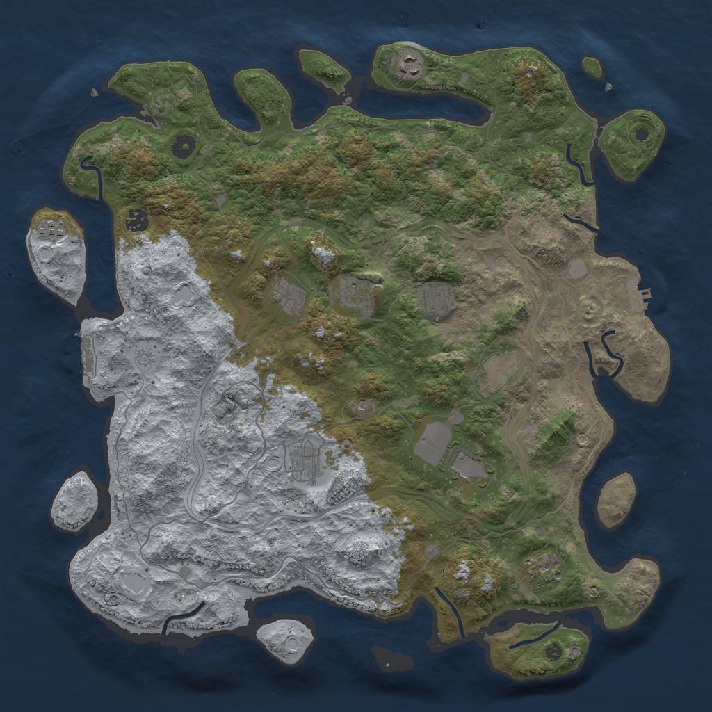 Rust Map: Procedural Map, Size: 4500, Seed: 572488788, 19 Monuments