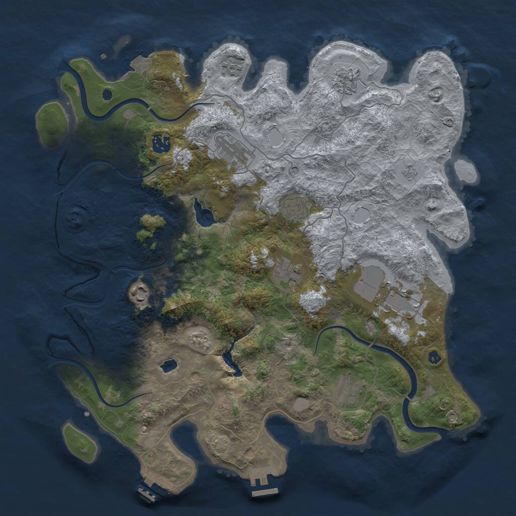 Rust Map: Procedural Map, Size: 4000, Seed: 1343903236, 15 Monuments