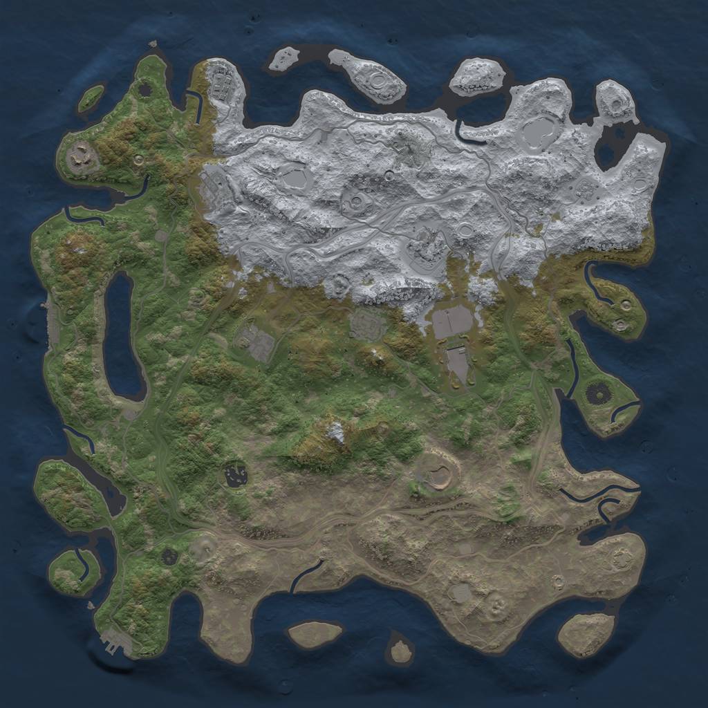Rust Map: Procedural Map, Size: 4500, Seed: 66456078, 17 Monuments