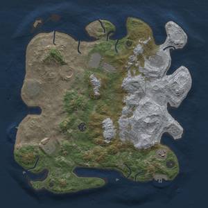 Thumbnail Rust Map: Procedural Map, Size: 3700, Seed: 1510305056, 18 Monuments