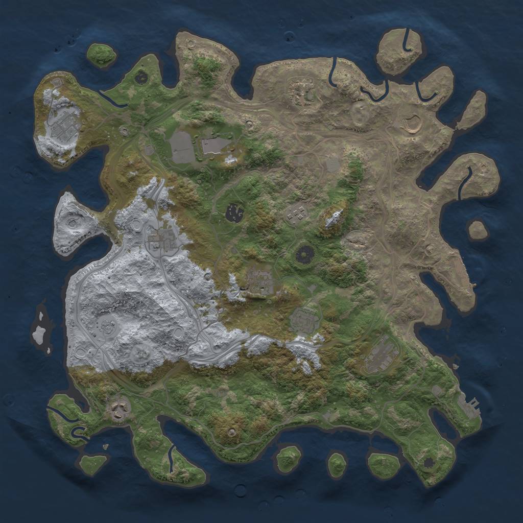 Rust Map: Procedural Map, Size: 4250, Seed: 1532074803, 20 Monuments