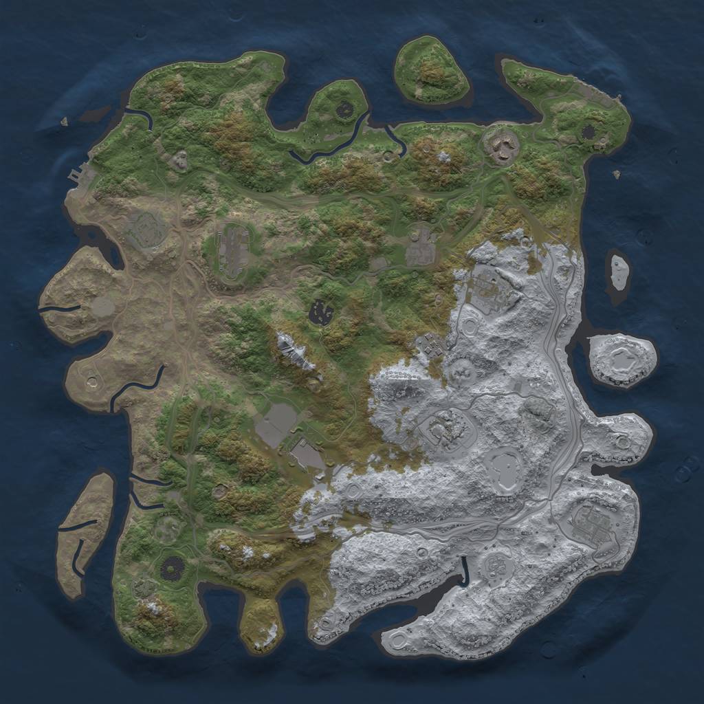 Rust Map: Procedural Map, Size: 4250, Seed: 1422351952, 18 Monuments