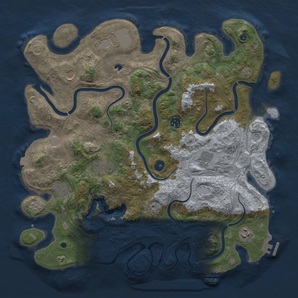 Rust Map: Procedural Map, Size: 4250, Seed: 435182284, 14 Monuments