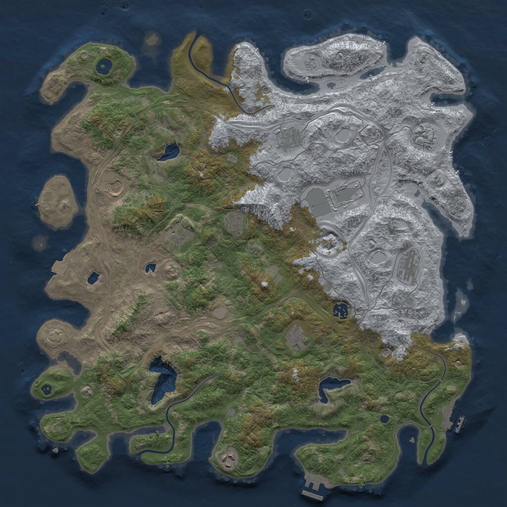 Rust Map: Procedural Map, Size: 4800, Seed: 2005870302, 17 Monuments