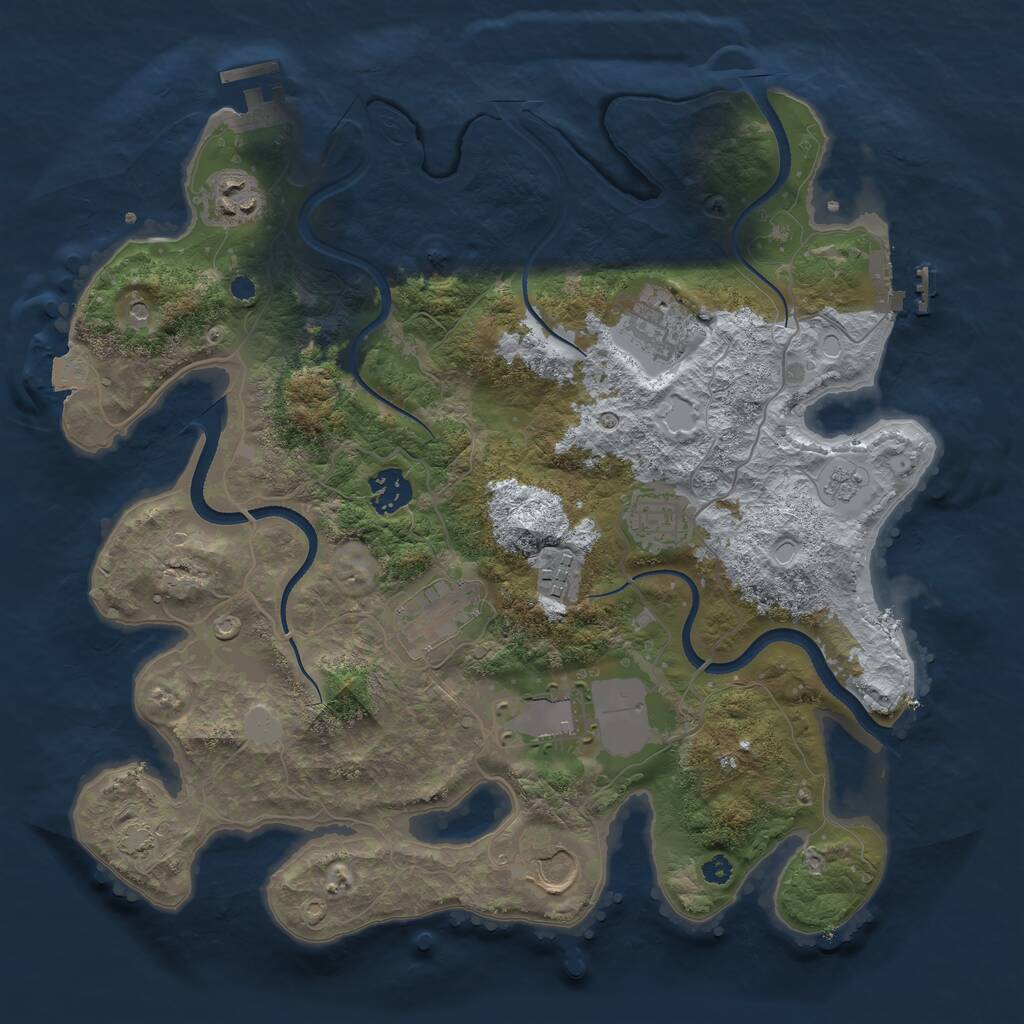 Rust Map: Procedural Map, Size: 3500, Seed: 978322869, 14 Monuments
