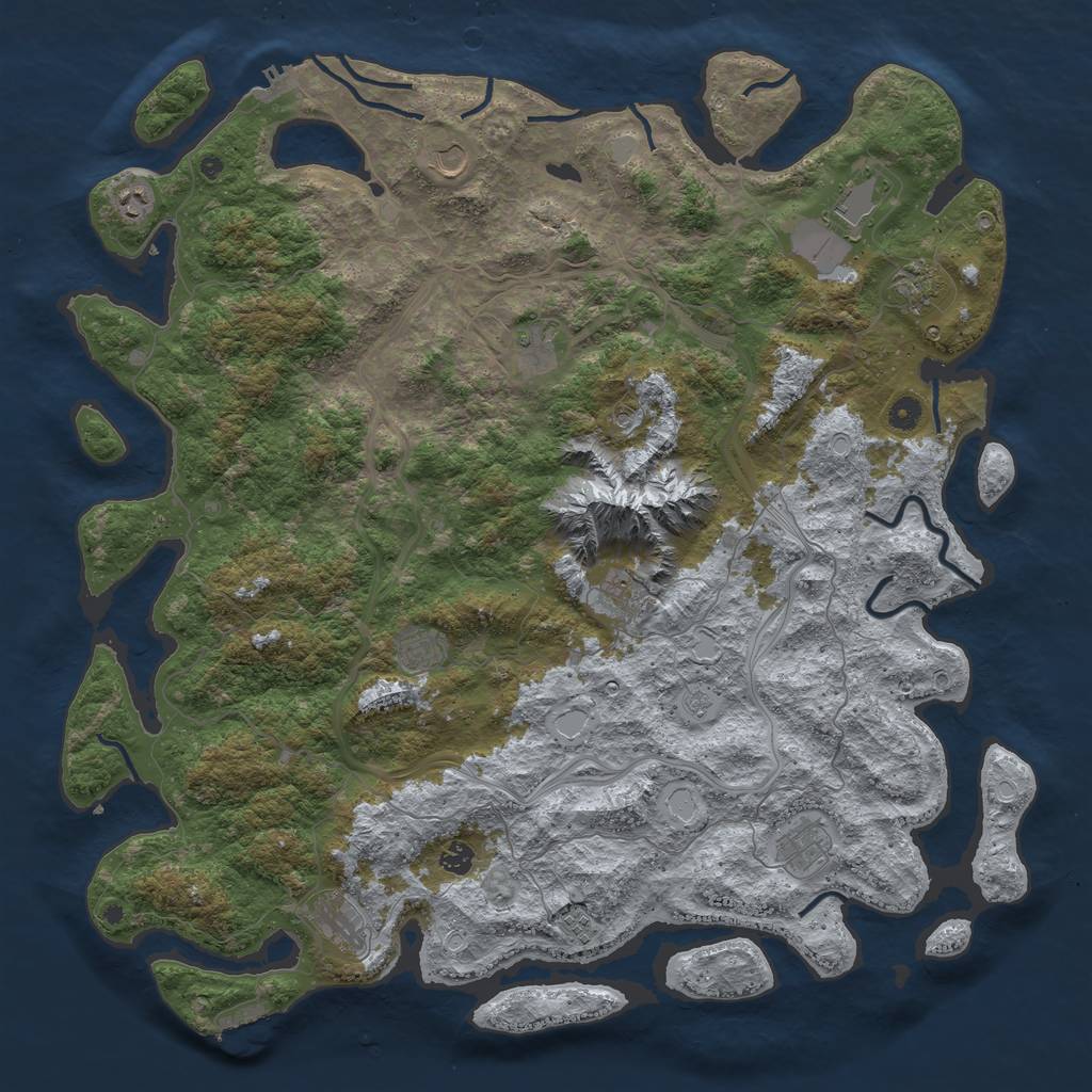Rust Map: Procedural Map, Size: 5000, Seed: 48122, 20 Monuments