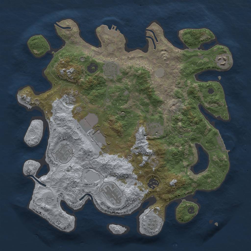 Rust Map: Procedural Map, Size: 3500, Seed: 20230202, 18 Monuments