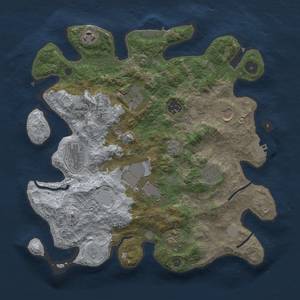 Thumbnail Rust Map: Procedural Map, Size: 3500, Seed: 977812686, 18 Monuments