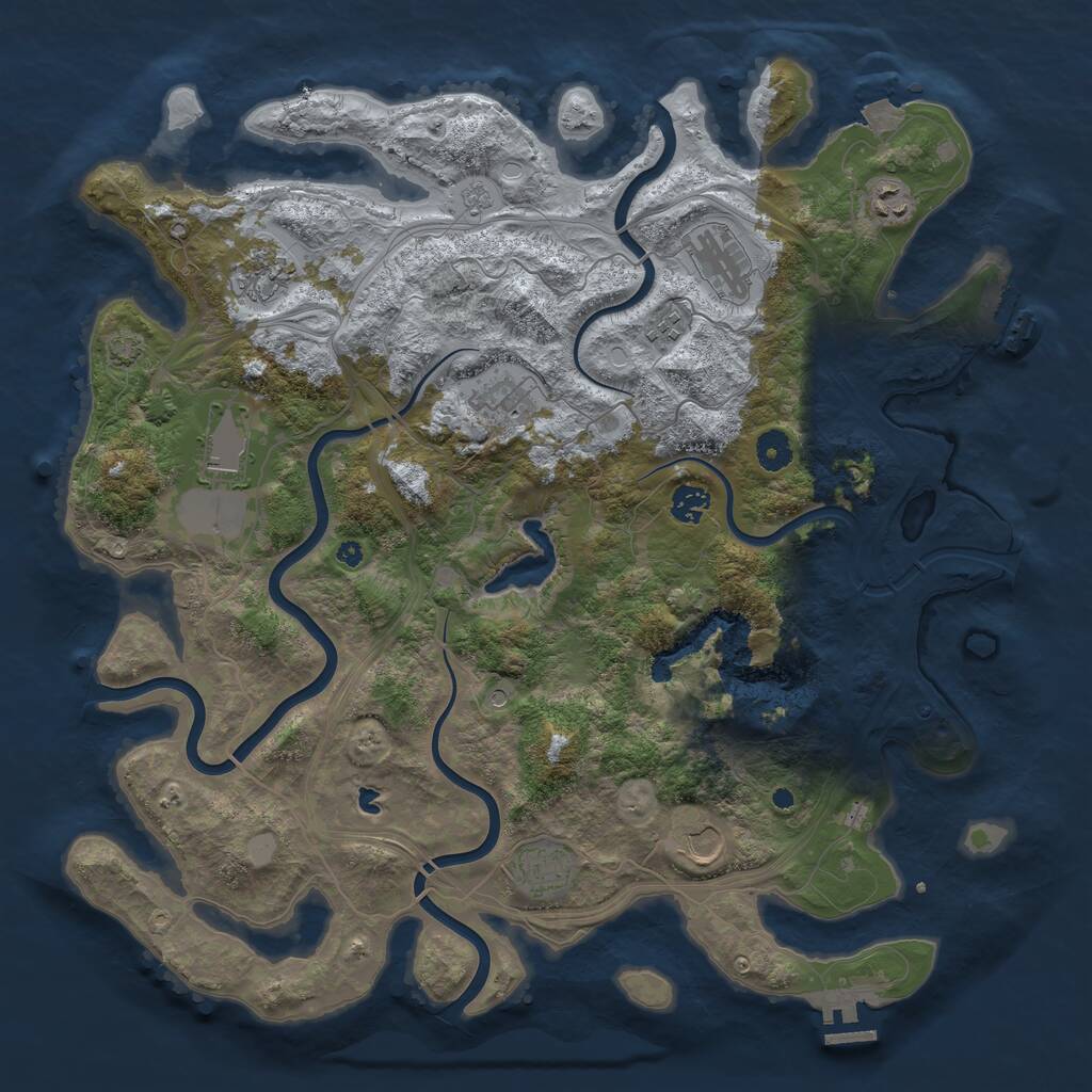 Rust Map: Procedural Map, Size: 4250, Seed: 581655298, 15 Monuments