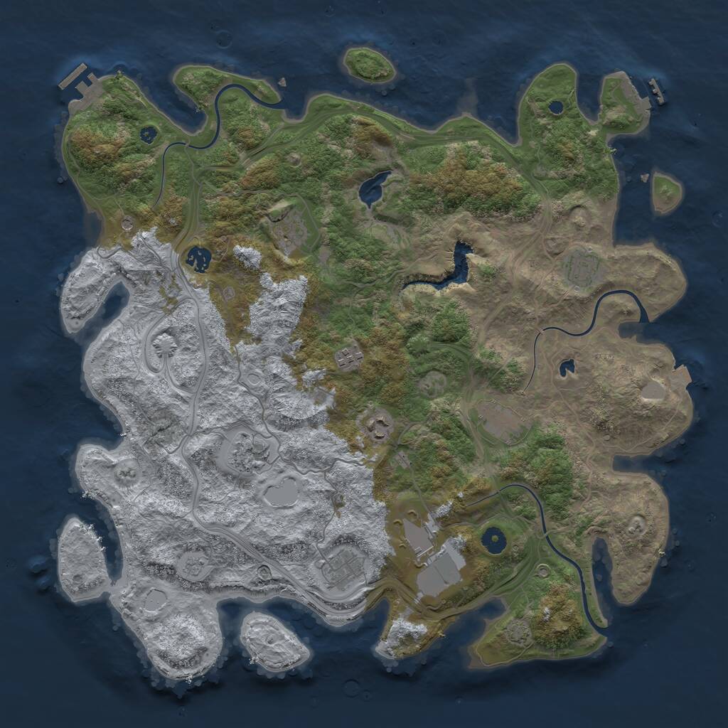 Rust Map: Procedural Map, Size: 4350, Seed: 2233441, 15 Monuments