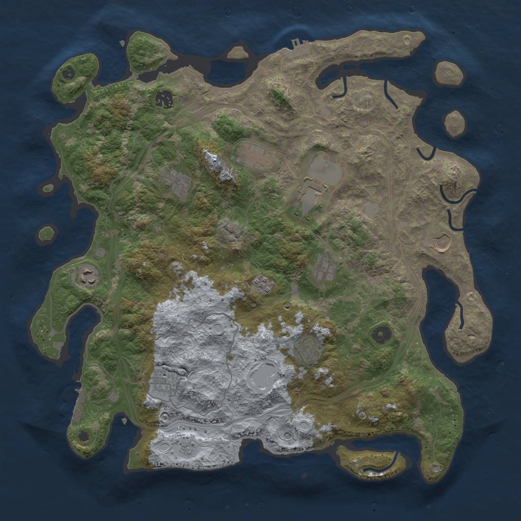 Rust Map: Procedural Map, Size: 4250, Seed: 521, 19 Monuments