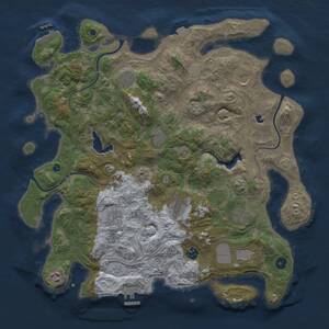 Thumbnail Rust Map: Procedural Map, Size: 4250, Seed: 521, 16 Monuments