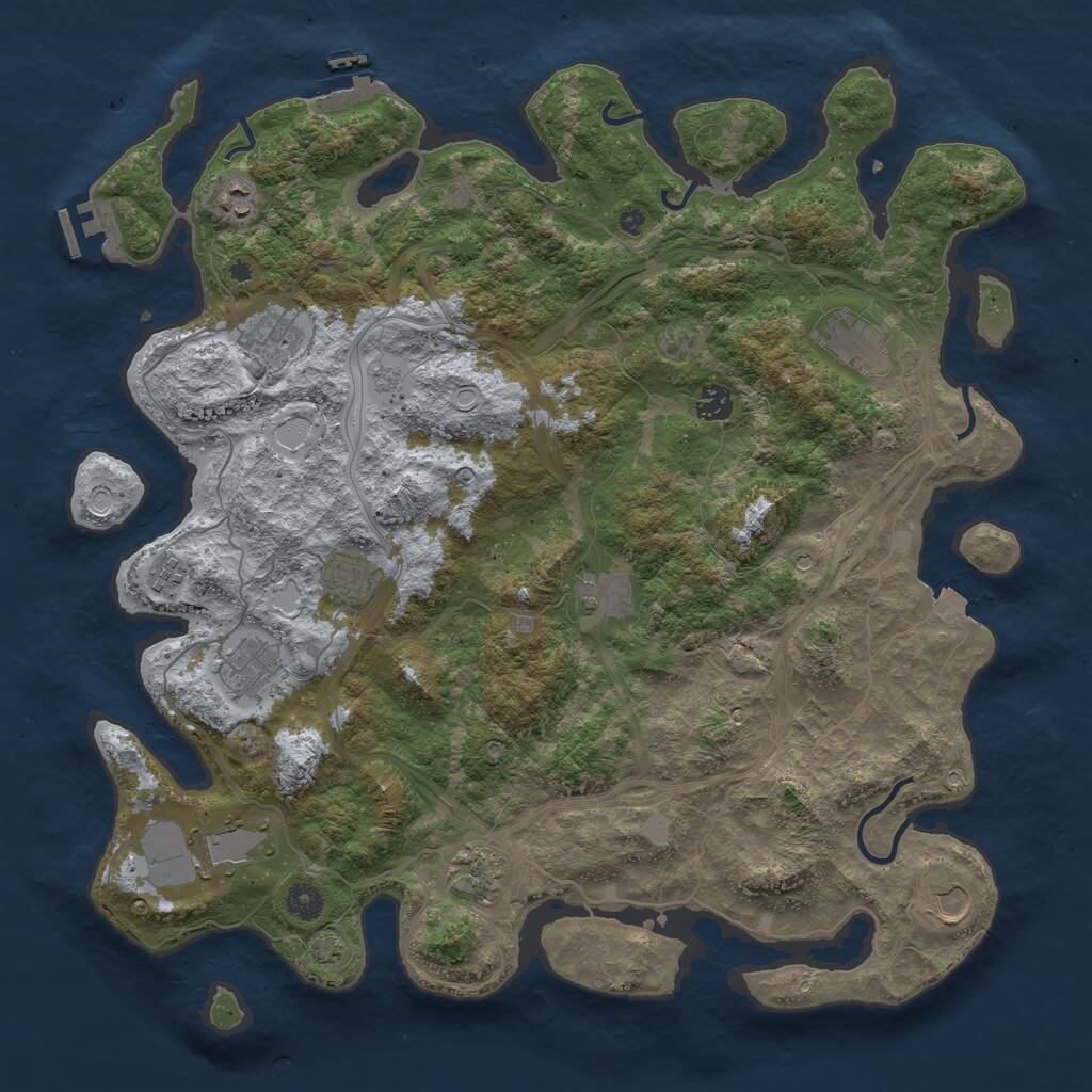 Rust Map: Procedural Map, Size: 4350, Seed: 61464543, 17 Monuments