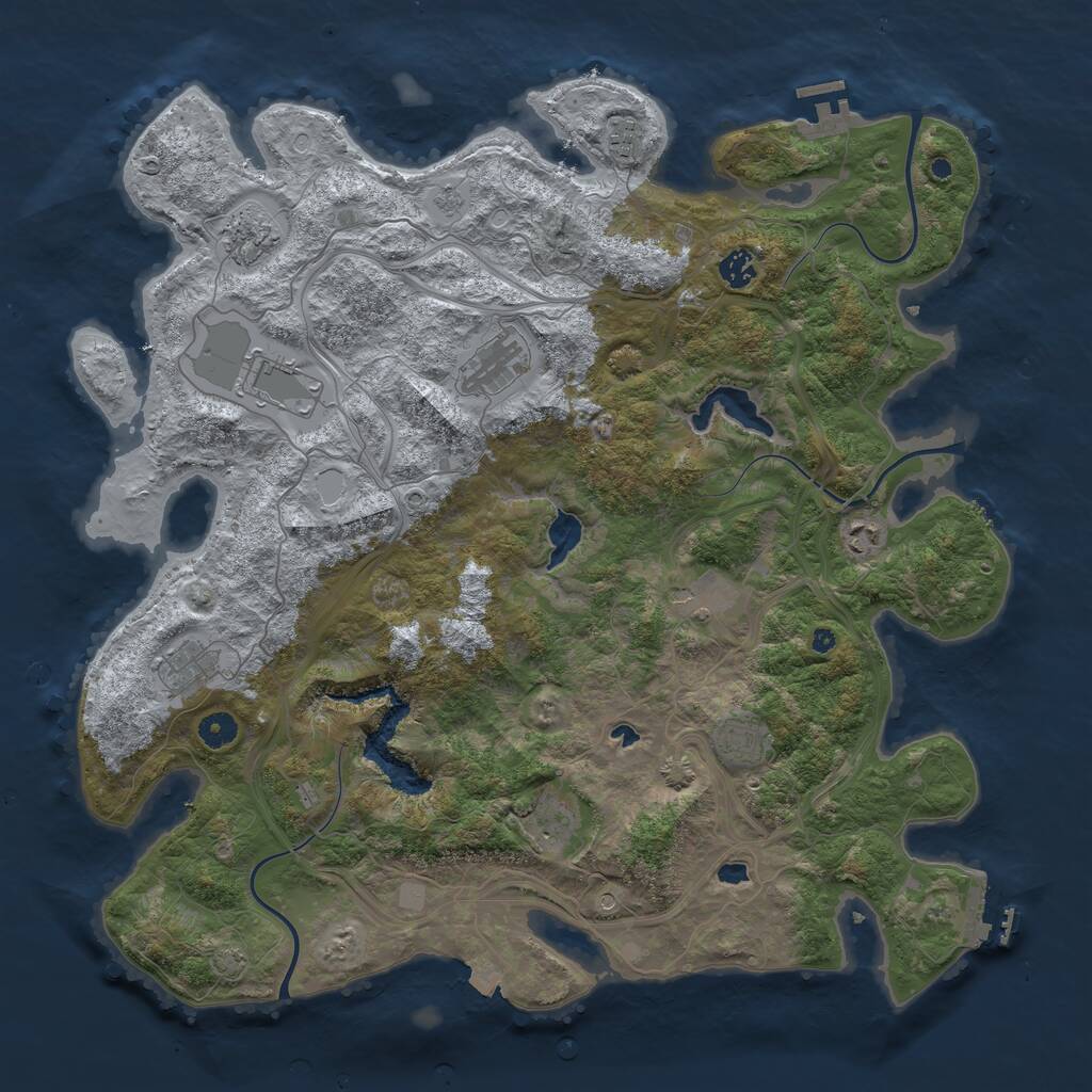 Rust Map: Procedural Map, Size: 4500, Seed: 763167670, 16 Monuments