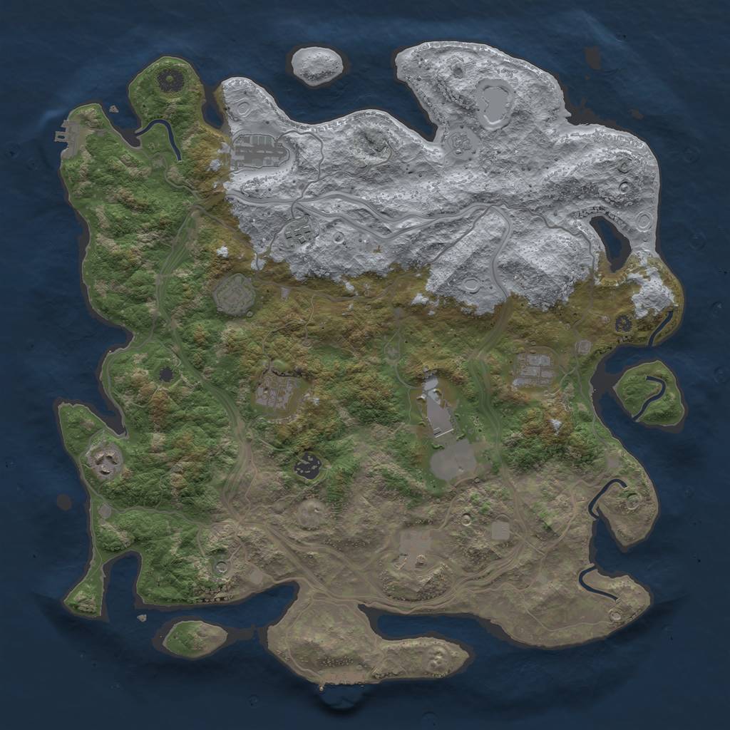 Rust Map: Procedural Map, Size: 4250, Seed: 1963, 18 Monuments