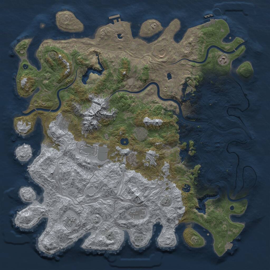 Rust Map: Procedural Map, Size: 5000, Seed: 31874333, 17 Monuments
