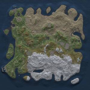 Thumbnail Rust Map: Procedural Map, Size: 4250, Seed: 7338242, 16 Monuments