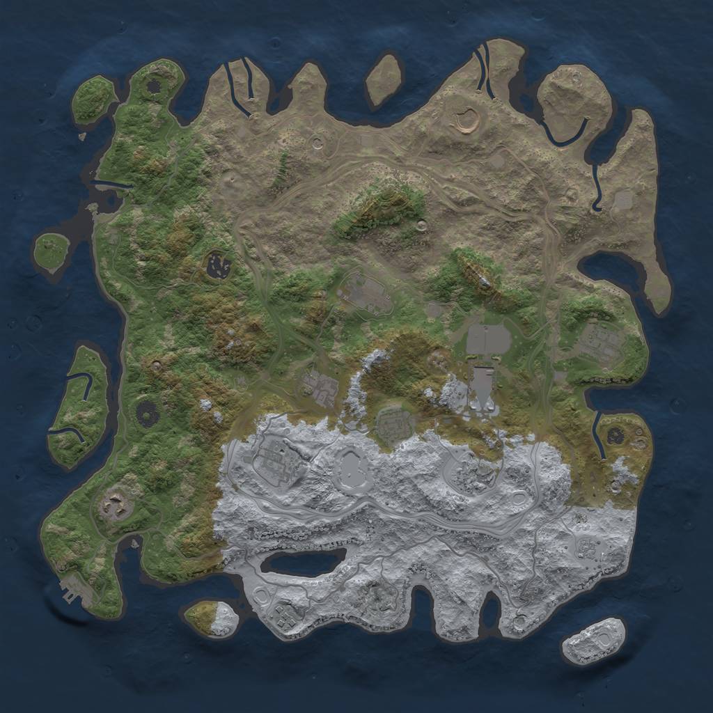 Rust Map: Procedural Map, Size: 4250, Seed: 7338242, 19 Monuments