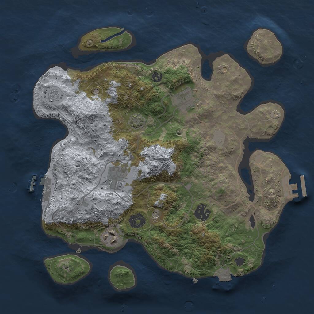Rust Map: Procedural Map, Size: 3000, Seed: 287576288, 10 Monuments
