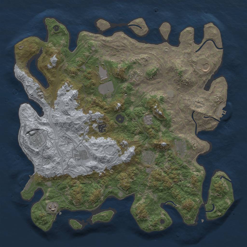 Rust Map: Procedural Map, Size: 4250, Seed: 586499897, 18 Monuments
