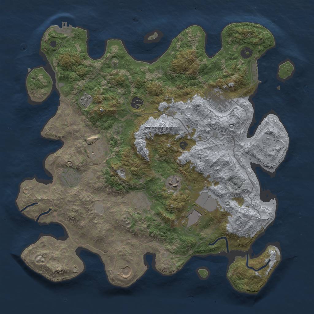 Rust Map: Procedural Map, Size: 4000, Seed: 1580578756, 18 Monuments