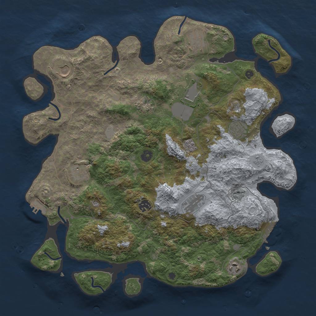 Rust Map: Procedural Map, Size: 4000, Seed: 67259055, 19 Monuments