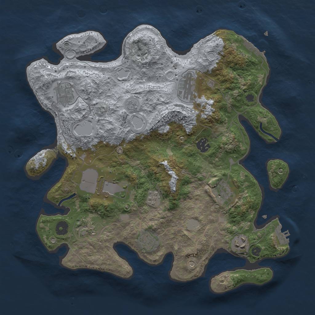 Rust Map: Procedural Map, Size: 3500, Seed: 20566, 18 Monuments