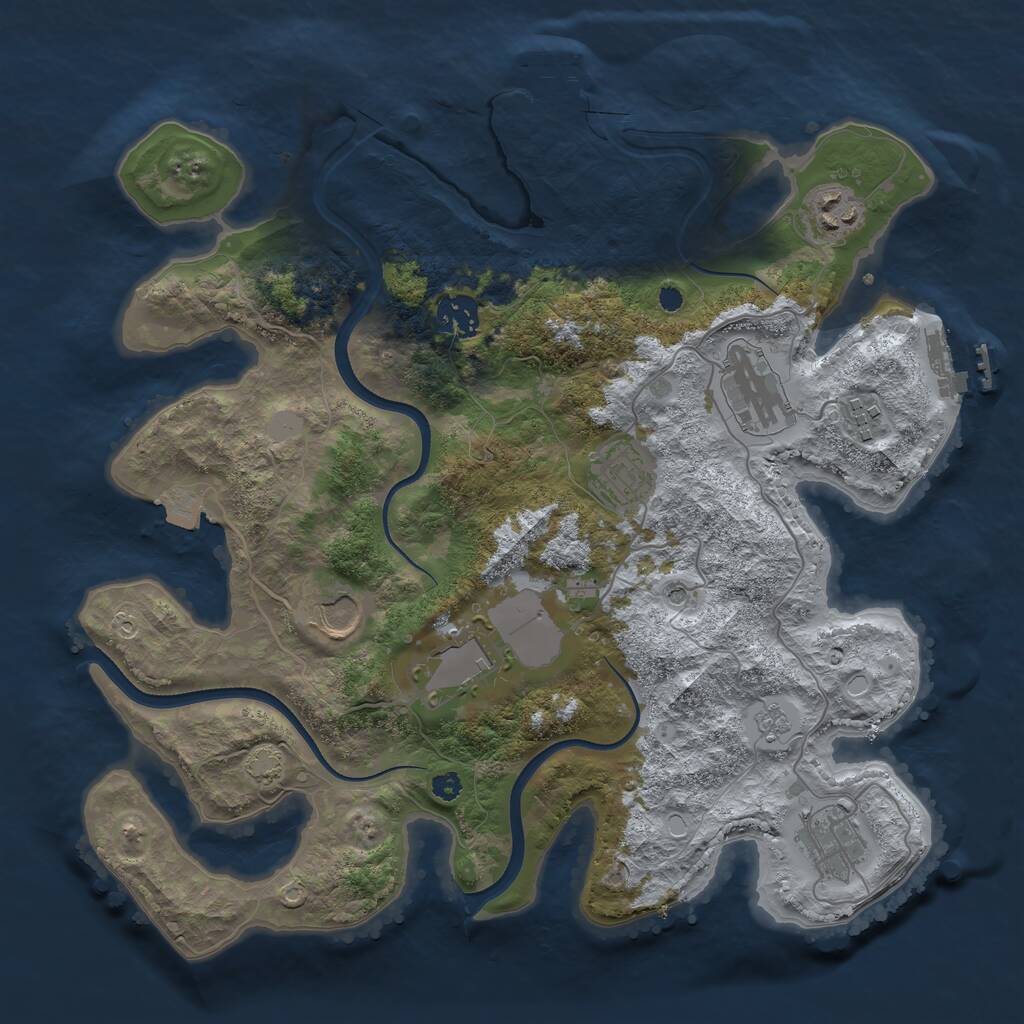 Rust Map: Procedural Map, Size: 3500, Seed: 762127, 14 Monuments