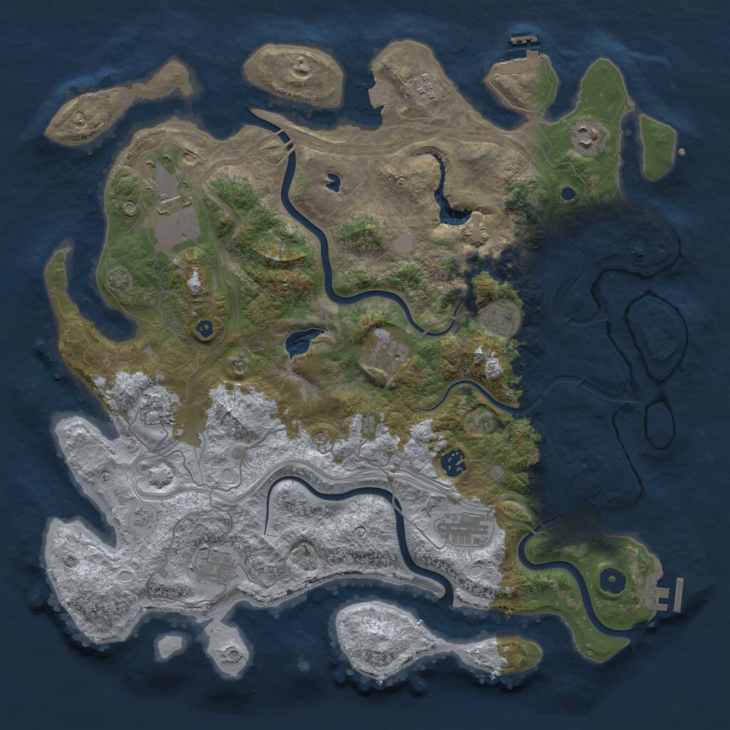 Rust Map: Procedural Map, Size: 4250, Seed: 1004295463, 15 Monuments