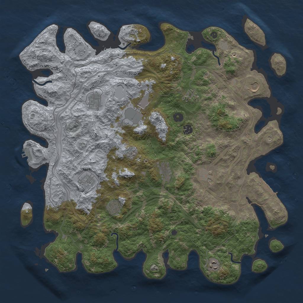 Rust Map: Procedural Map, Size: 4598, Seed: 900, 20 Monuments