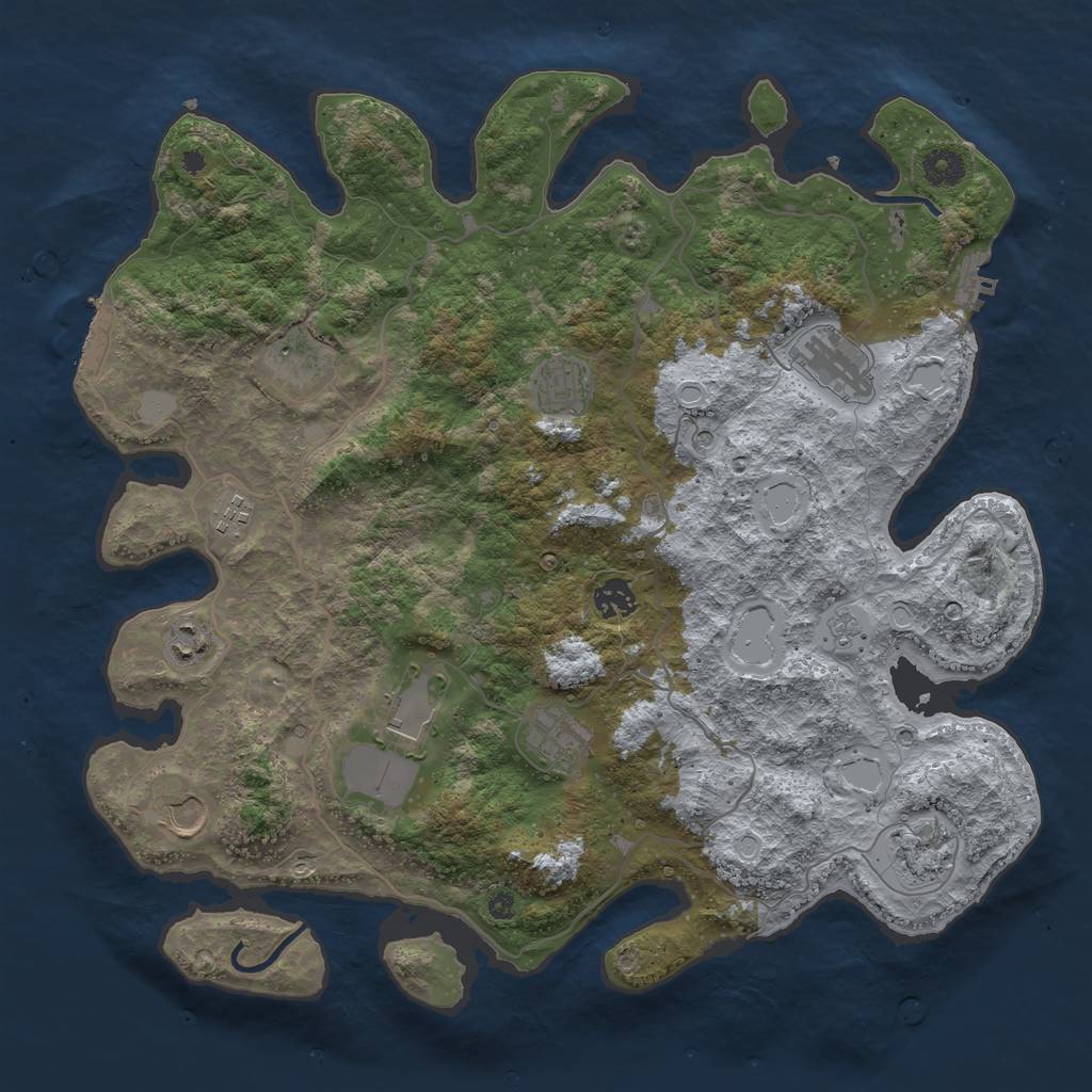 Rust Map: Procedural Map, Size: 4000, Seed: 1610401326, 19 Monuments