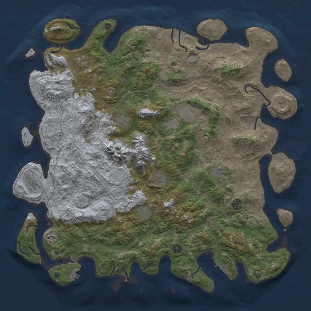 Rust Map: Procedural Map, Size: 5000, Seed: 938198563, 20 Monuments