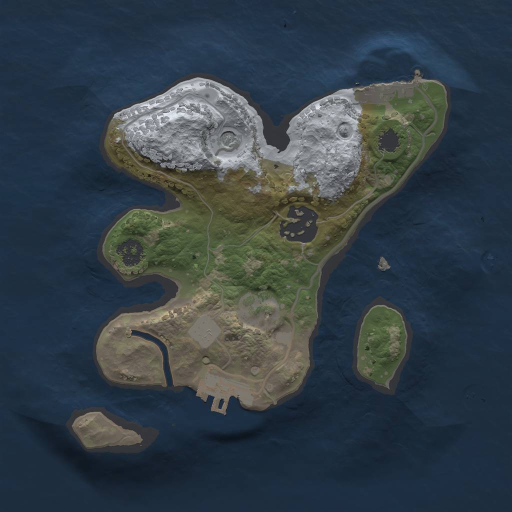Rust Map: Procedural Map, Size: 2000, Seed: 1052426327, 9 Monuments