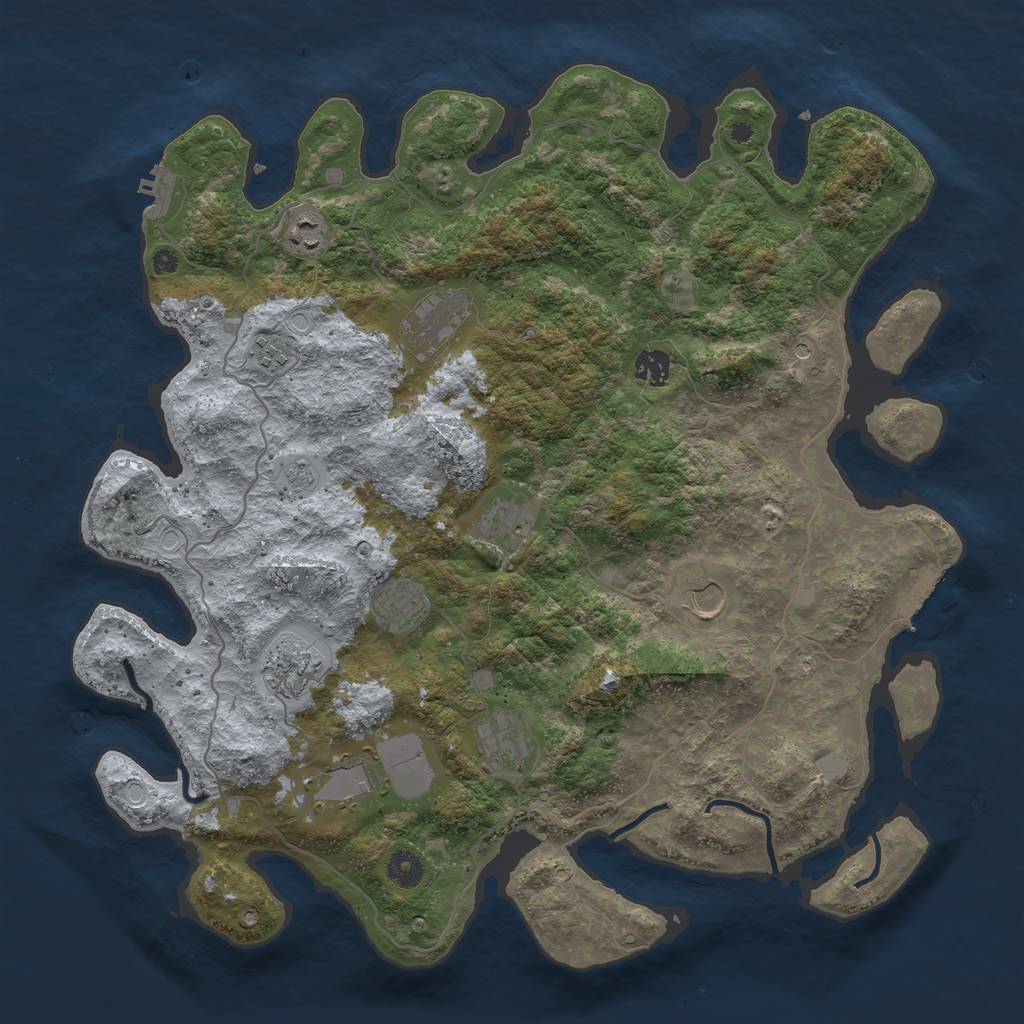 Rust Map: Procedural Map, Size: 4200, Seed: 2425, 19 Monuments