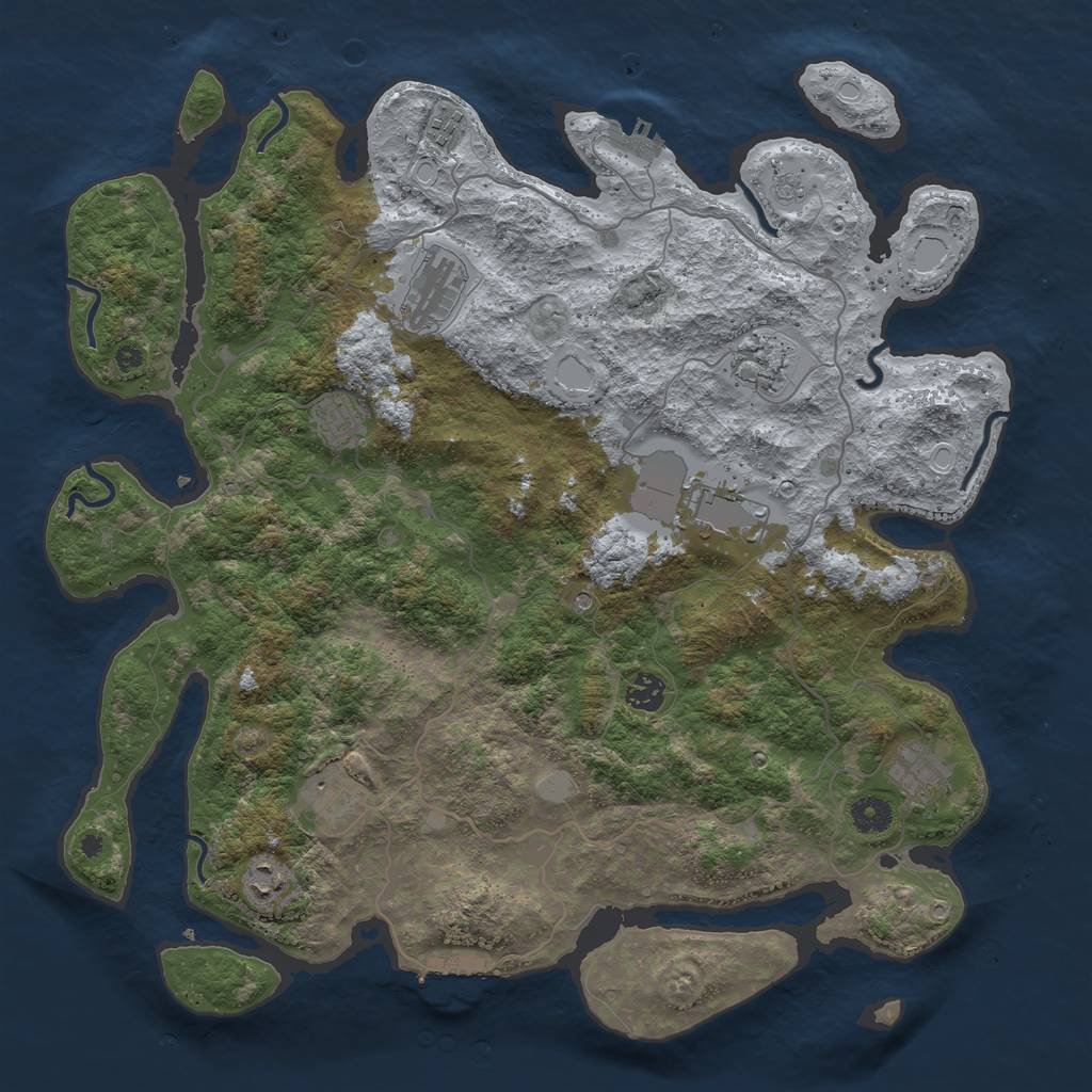 Rust Map: Procedural Map, Size: 4200, Seed: 1123, 18 Monuments