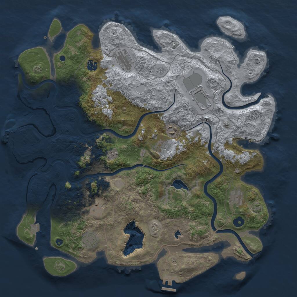 Rust Map: Procedural Map, Size: 4200, Seed: 1123, 15 Monuments