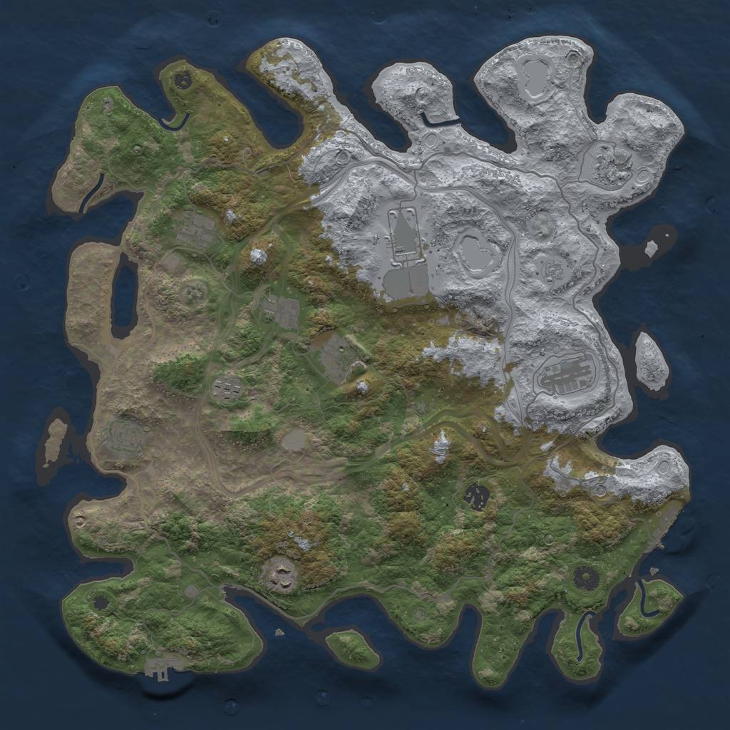 Rust Map: Procedural Map, Size: 4250, Seed: 84662108, 19 Monuments