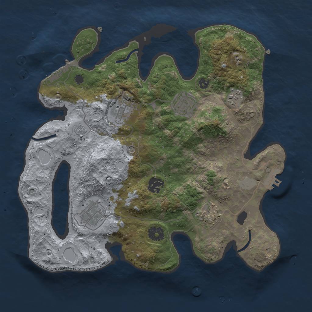 Rust Map: Procedural Map, Size: 3000, Seed: 2106266164, 15 Monuments