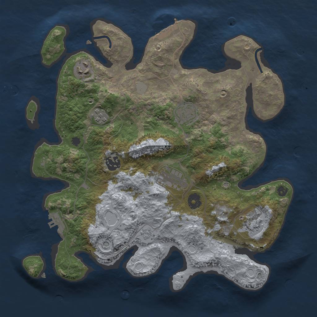 Rust Map: Procedural Map, Size: 3200, Seed: 261423664, 15 Monuments