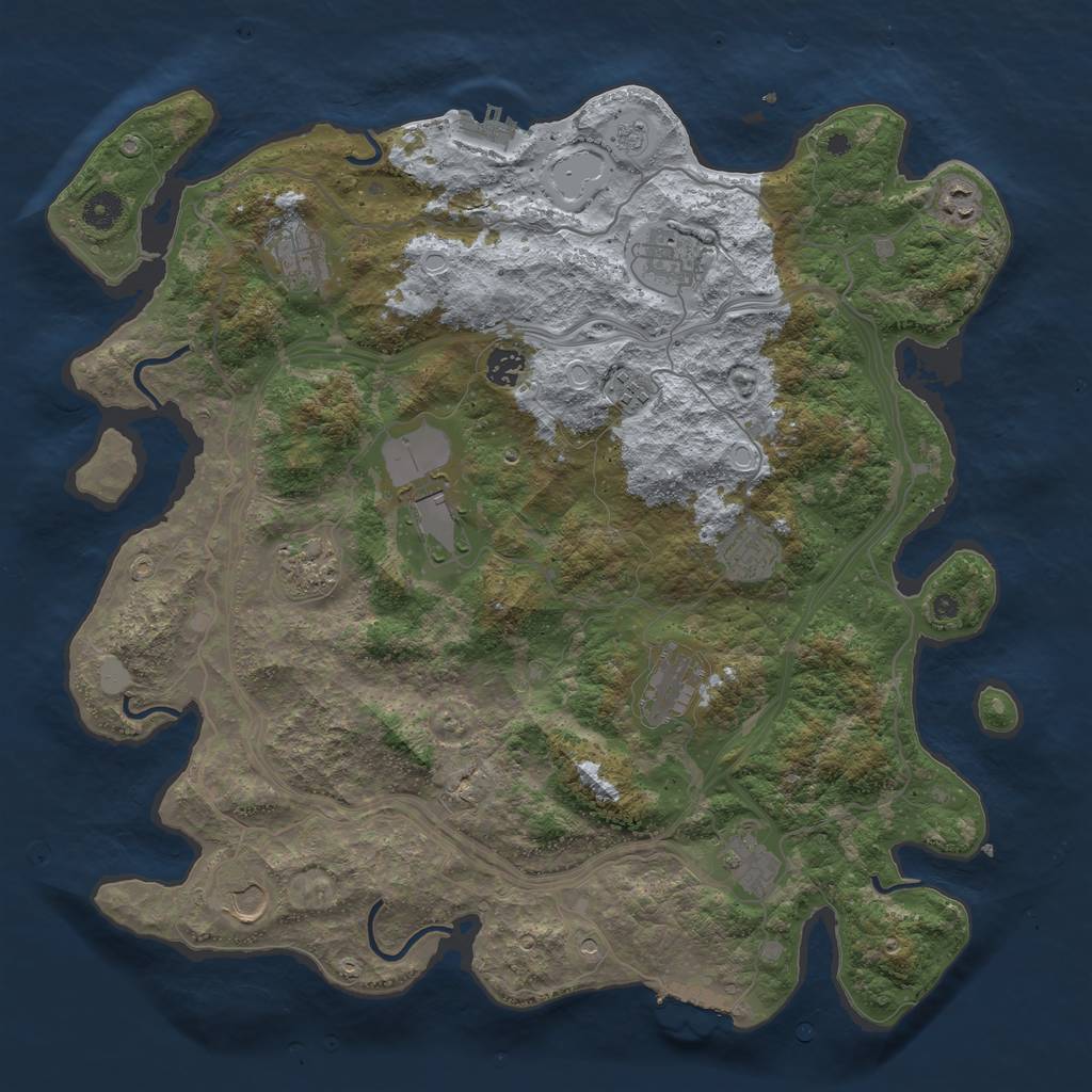 Rust Map: Procedural Map, Size: 4250, Seed: 114177723, 20 Monuments