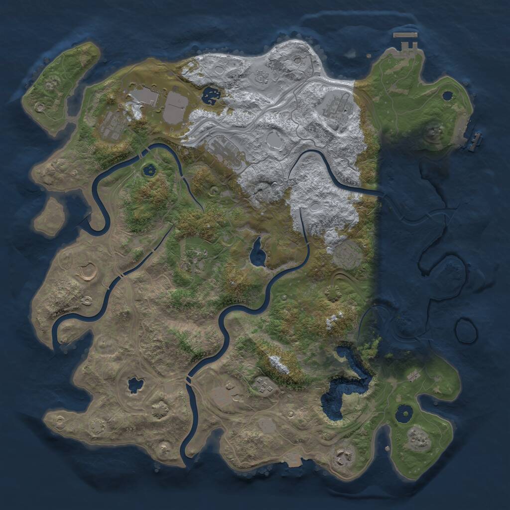Rust Map: Procedural Map, Size: 4250, Seed: 114177723, 17 Monuments