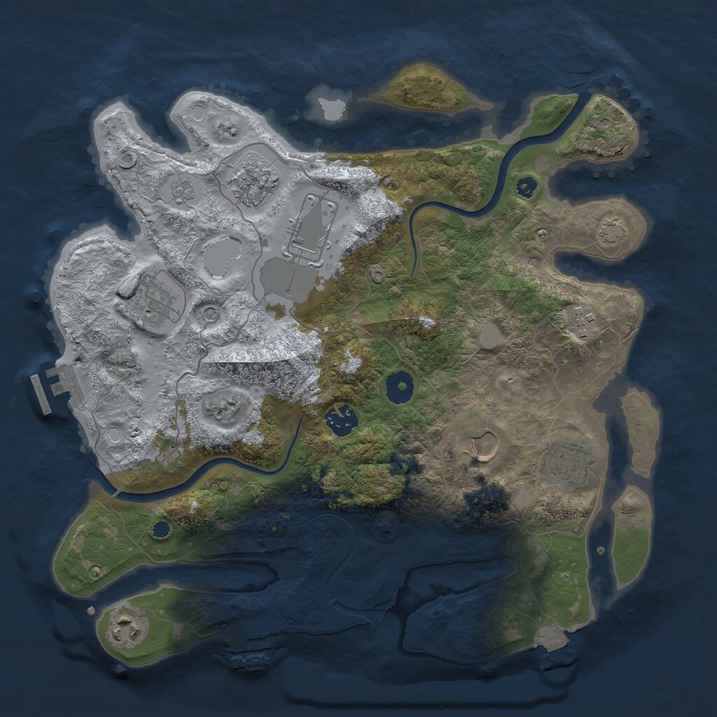 Rust Map: Procedural Map, Size: 3500, Seed: 1567028272, 14 Monuments
