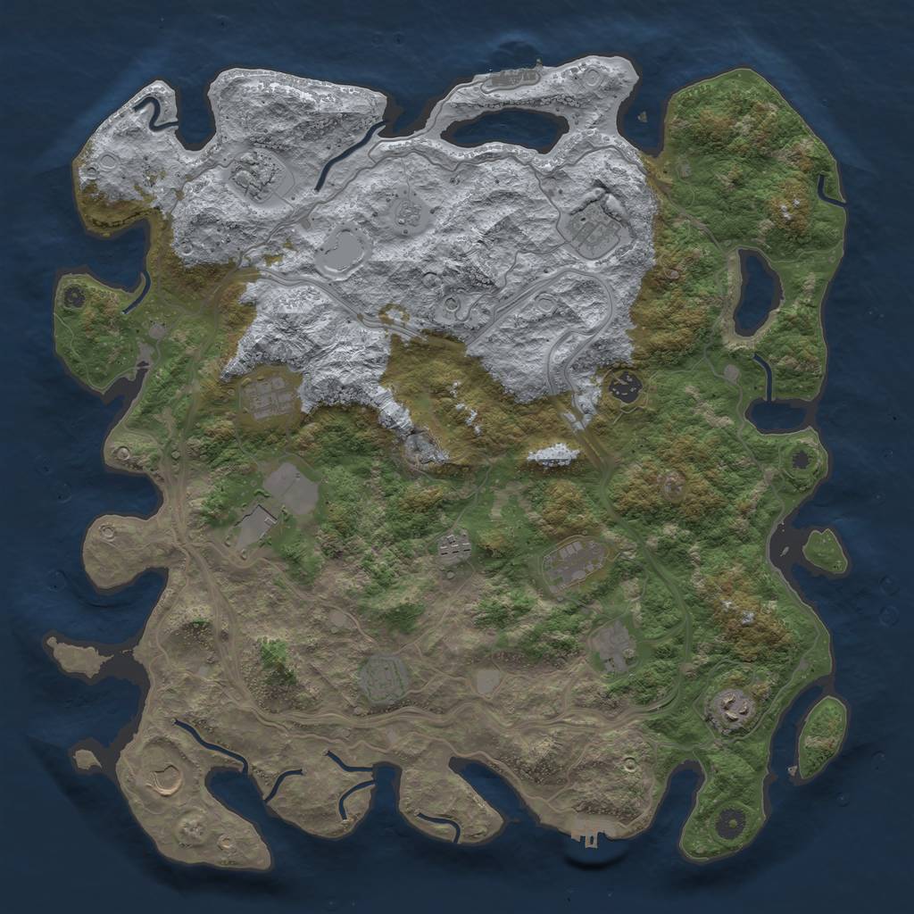 Rust Map: Procedural Map, Size: 4500, Seed: 1289803753, 20 Monuments